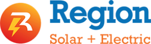 Region Solar Electric logo with R and bolt