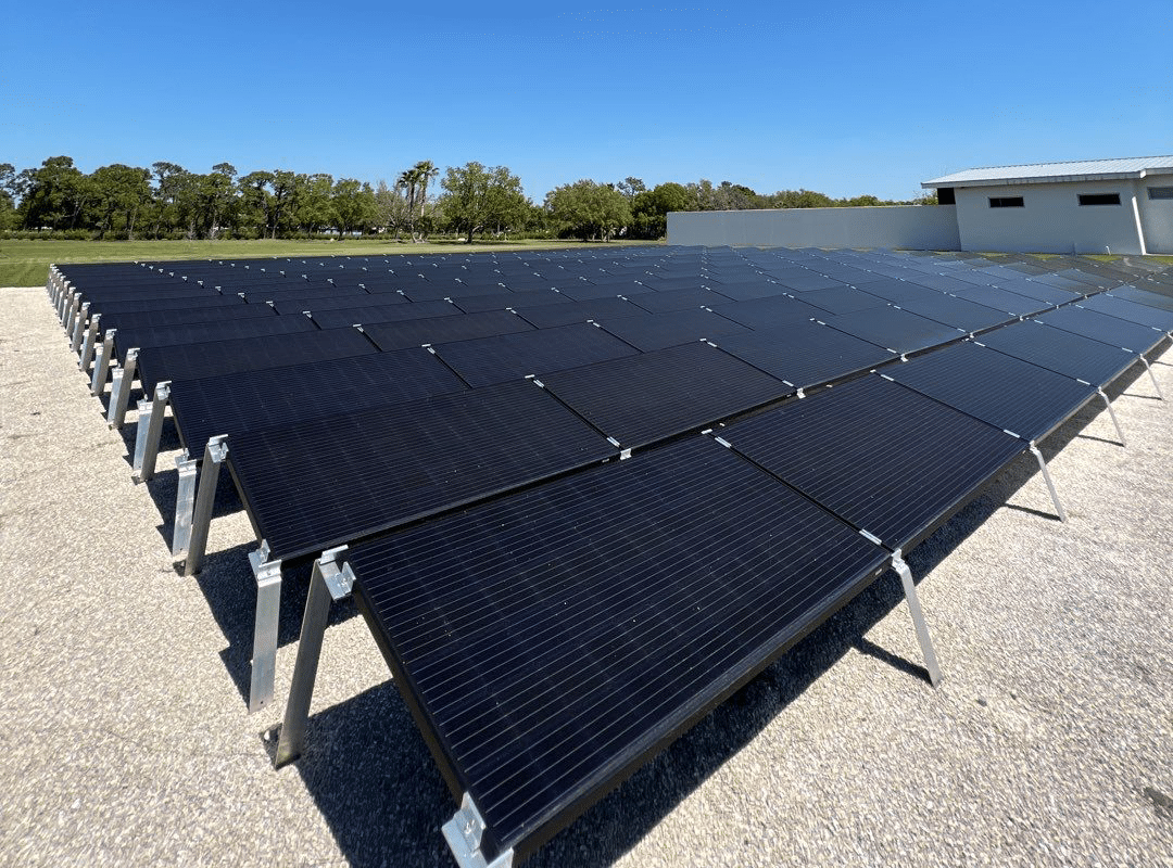Solar panels on a sunny day